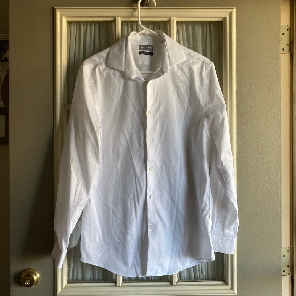 Michael Kors Slim Fit White Dress Shirt